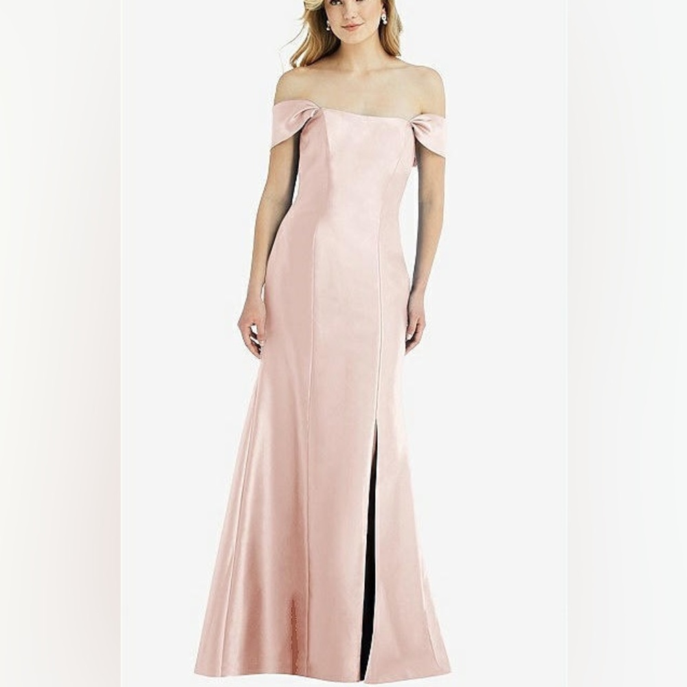 ALFRED SUNG Blush Off-Shoulder Maxi Dress